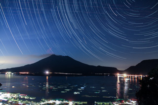 星降る垂水市×桜島×錦江湾