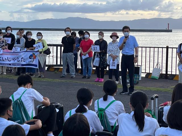 令和4年9月1日（木曜日）教育旅行開村式（倉敷北中学校）1