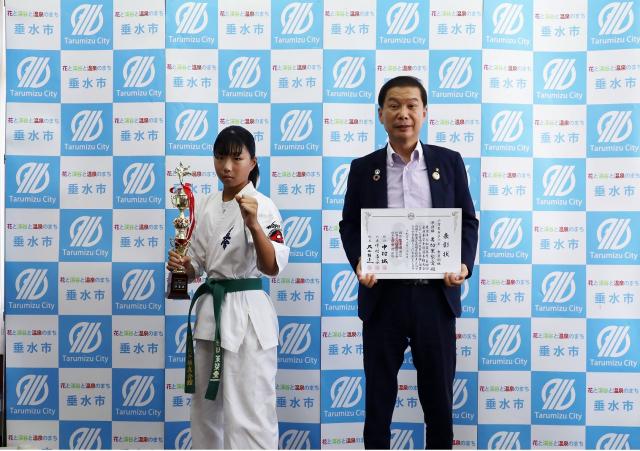 令和5年9月11日（月曜日）岩切茉梨愛さん（協和小6年）が全日本空手道選手権大会で準優勝