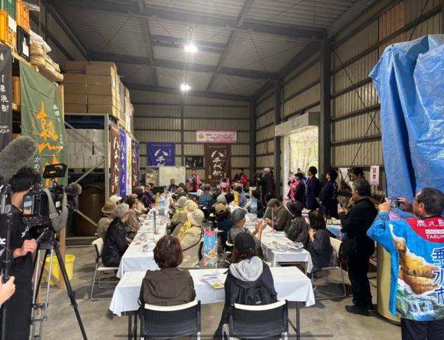 令和8年3月24日（火曜日)飛鳥Ⅱクルーズ船ツアー者垂水市視察（八千代酒造）2