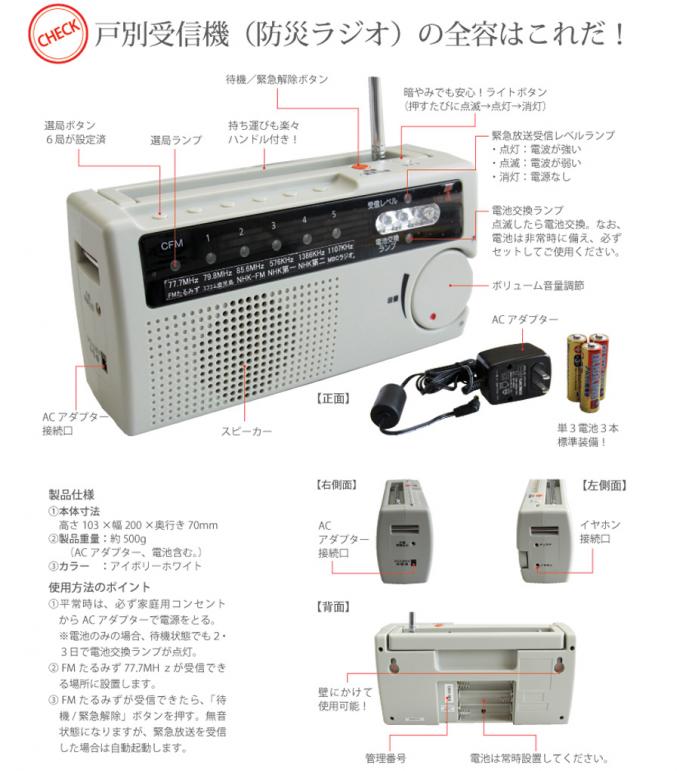 戸別受信機（防災ラジオ）の全容はこれだ